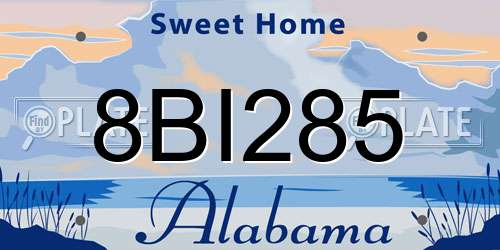 8BI285 Alabama License Plate