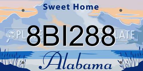 8BI288 Alabama License Plate