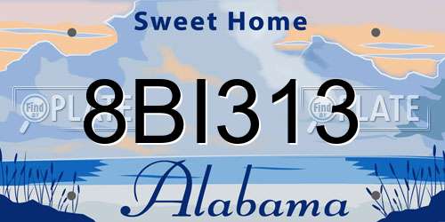 8BI313 Alabama License Plate