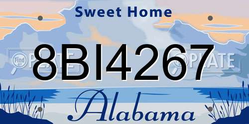 8BI4267 Alabama License Plate
