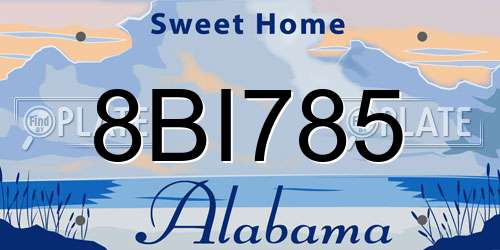 8BI785 Alabama License Plate