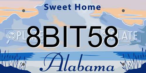 8BIT58 Alabama License Plate