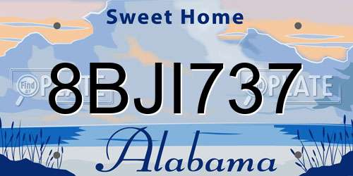 8BJI737 Alabama License Plate