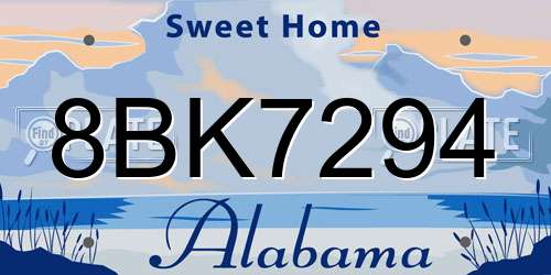 8BK7294 Alabama License Plate