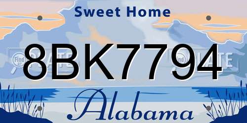 8BK7794 Alabama License Plate