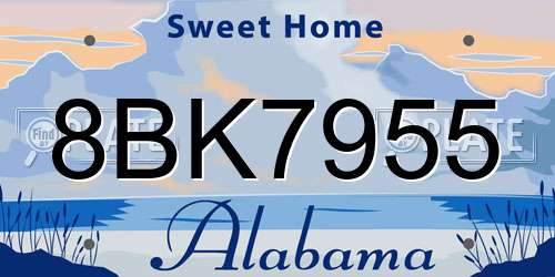 8BK7955 Alabama License Plate