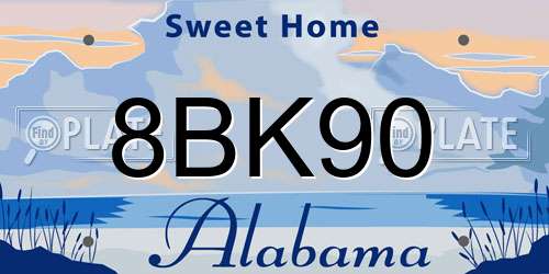 8BK90 Alabama License Plate