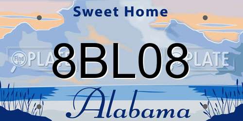 8BL08 Alabama License Plate