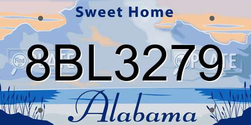 8BL3279 Alabama License Plate