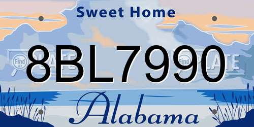 8BL7990 Alabama License Plate