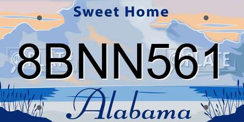 8BNN561 Alabama License Plate