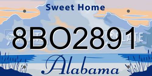 8BO2891 Alabama License Plate