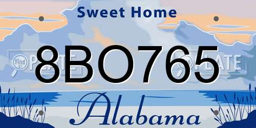 8BO765 Alabama License Plate