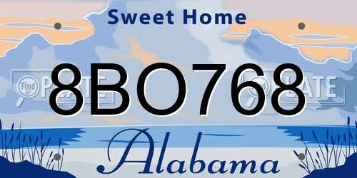 8BO768 Alabama License Plate