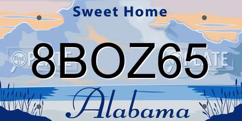8BOZ65 Alabama License Plate