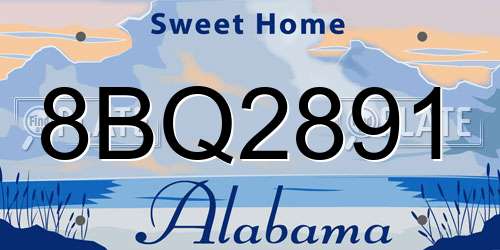8BQ2891 Alabama License Plate