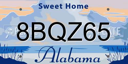 8BQZ65 Alabama License Plate