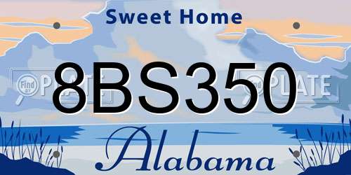 8BS350 Alabama License Plate