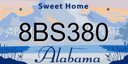 8BS380 Alabama License Plate
