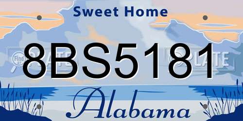 8BS5181 Alabama License Plate