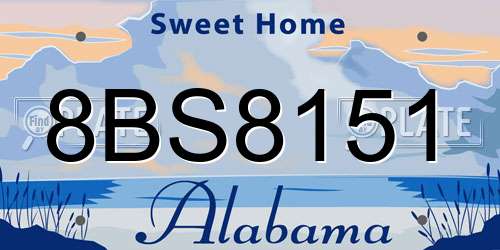 8BS8151 Alabama License Plate