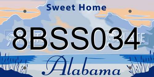 8BSS034 Alabama License Plate