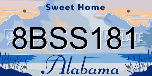 8BSS181 Alabama License Plate
