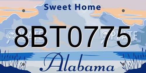 8BT0775 Alabama License Plate