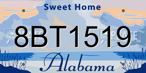 8BT1519 Alabama License Plate