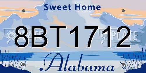 8BT1712 Alabama License Plate