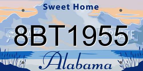 8BT1955 Alabama License Plate