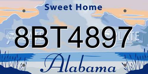 8BT4897 Alabama License Plate