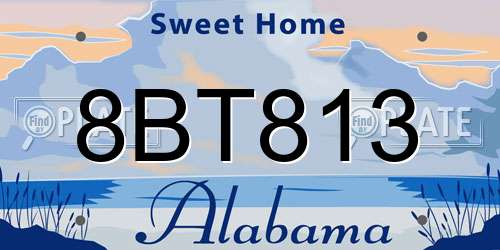 8BT813 Alabama License Plate