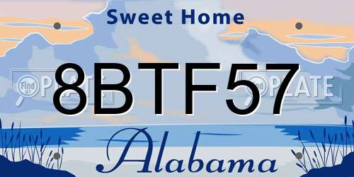 8BTF57 Alabama License Plate