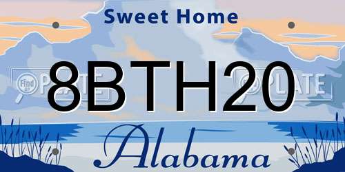 8BTH20 Alabama License Plate