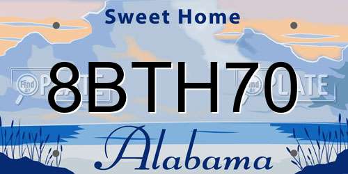 8BTH70 Alabama License Plate