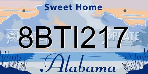 8BTI217 Alabama License Plate