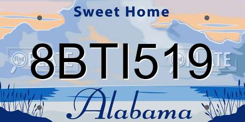 8BTI519 Alabama License Plate