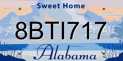 8BTI717 Alabama License Plate