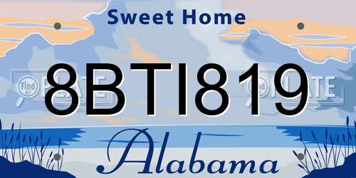 8BTI819 Alabama License Plate
