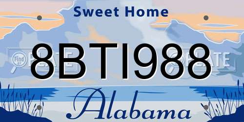 8BTI988 Alabama License Plate
