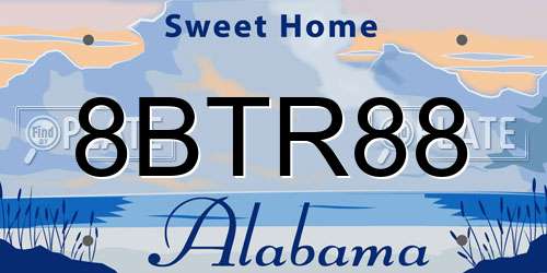 8BTR88 Alabama License Plate