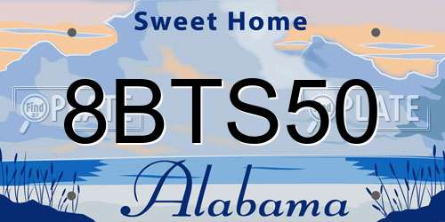 8BTS50 Alabama License Plate