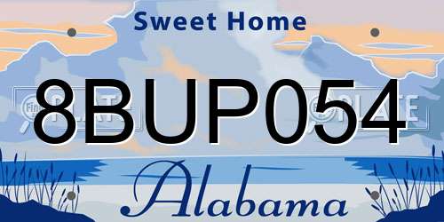 8BUP054 Alabama License Plate