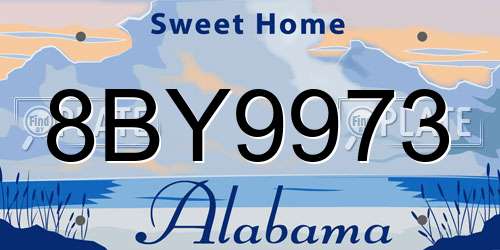 8BY9973 Alabama License Plate
