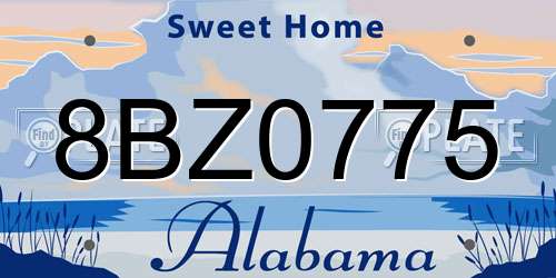 8BZ0775 Alabama License Plate