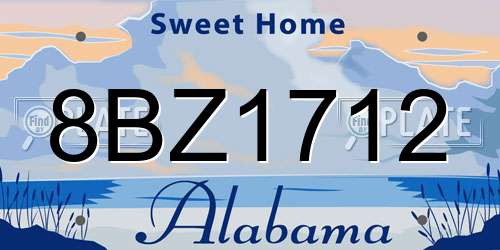 8BZ1712 Alabama License Plate