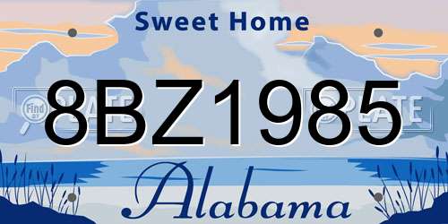 8BZ1985 Alabama License Plate