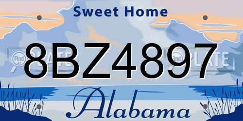 8BZ4897 Alabama License Plate