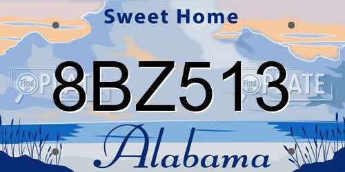 8BZ513 Alabama License Plate